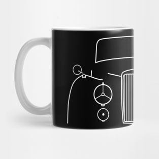 Armstrong Siddeley Sapphire 346 1950s classic British saloon car white outline graphic Mug